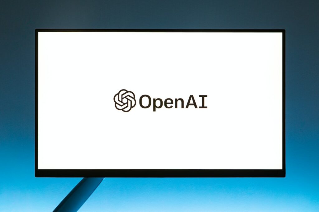 Open AI written on a screen